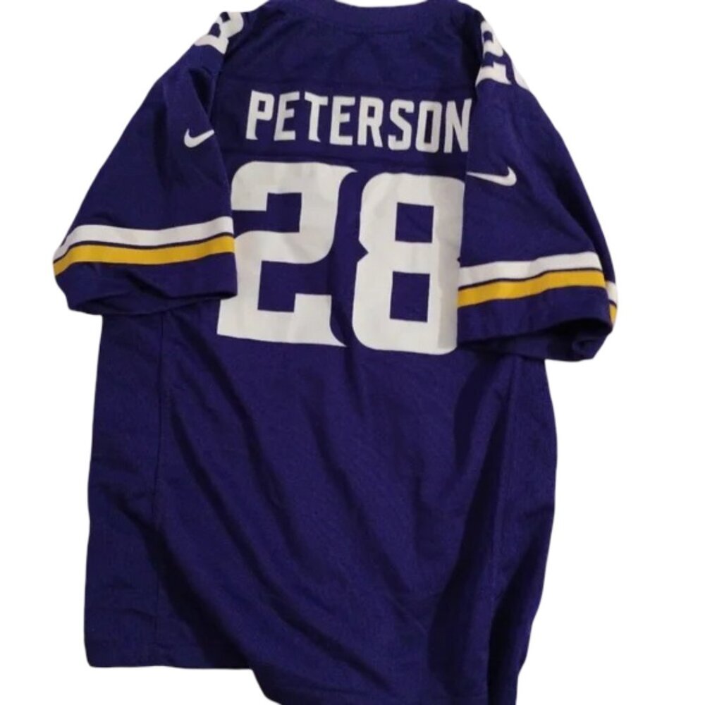 NFL Nike Vikings Boys Large Purple Number 28 Petterson Jersey